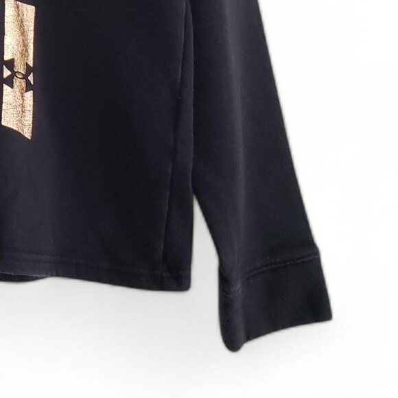 Under Armour Cowl Neck Hoodie Women's Metallic Rose Gold Pullover Spell Out M - Picture 8 of 8